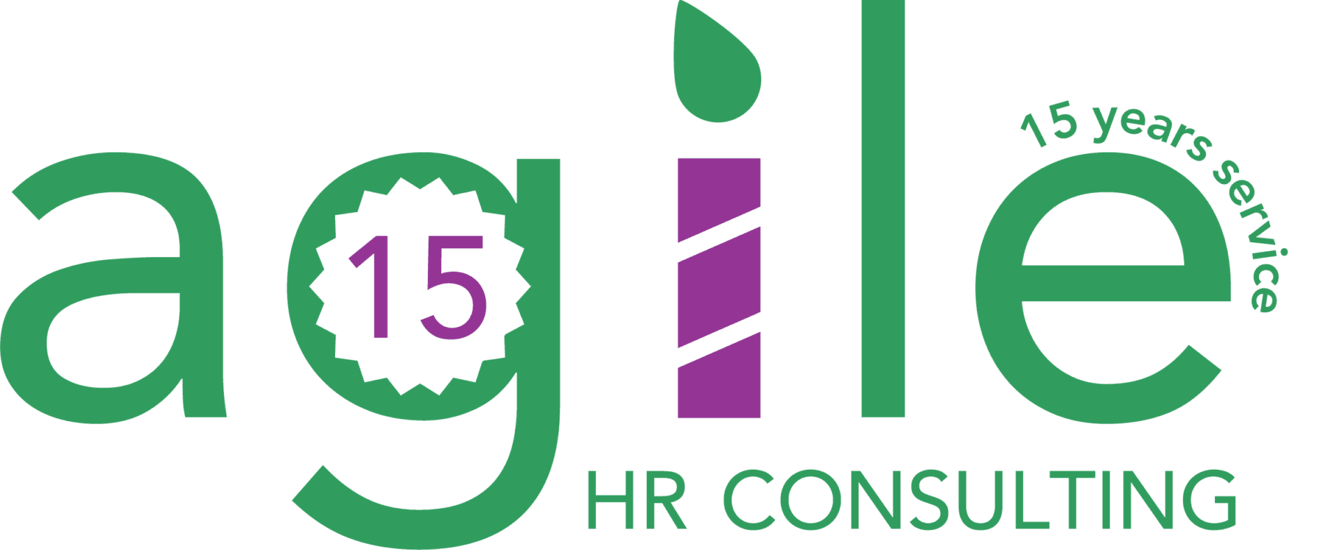 Agile HR Logo, celebrating 15 years of service